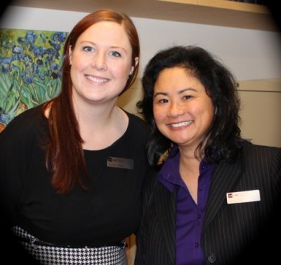 Aynsley Goepel and Launa Jung at Lindsay Kenney LLP Open House in Langley