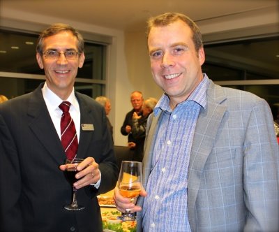 Brad Martyniuk and guest at Langley Law Firm LK Law during their open house.